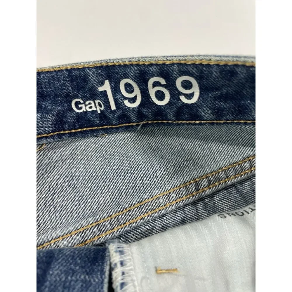 Gap 1969 Jean Denim Shorts Womens 28 Blue Authentic Slim Cut Offs